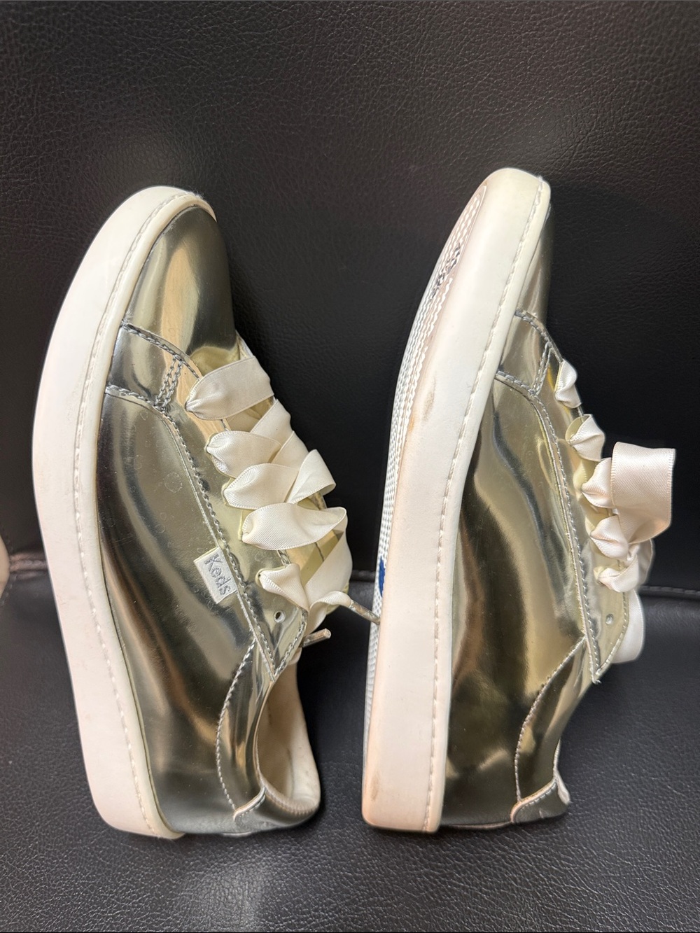 Keds x Kate Spade New York Ace Sneakers in Metallic Gold Ginish - Picture 6 of 11